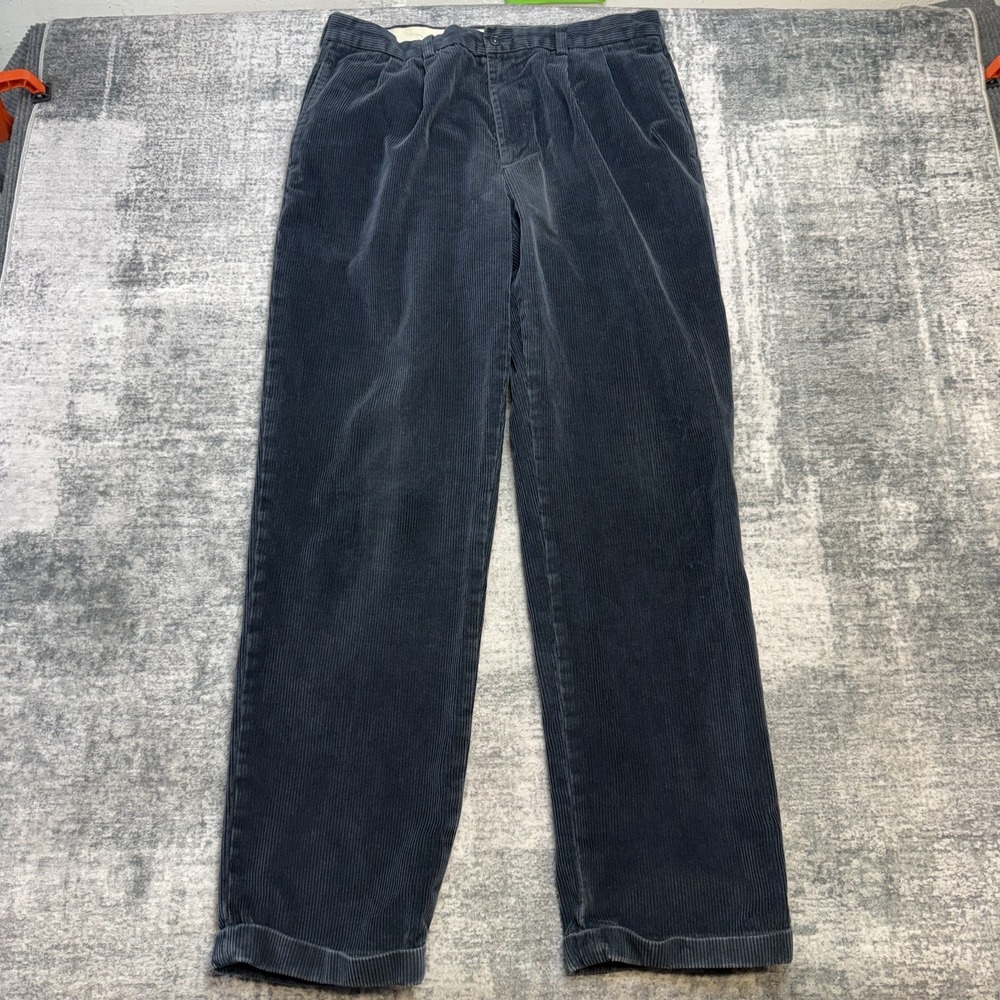 Brooks Brothers Corduroy Pants Mens 36x34 Pleated Trousers High Waist Wide Wale